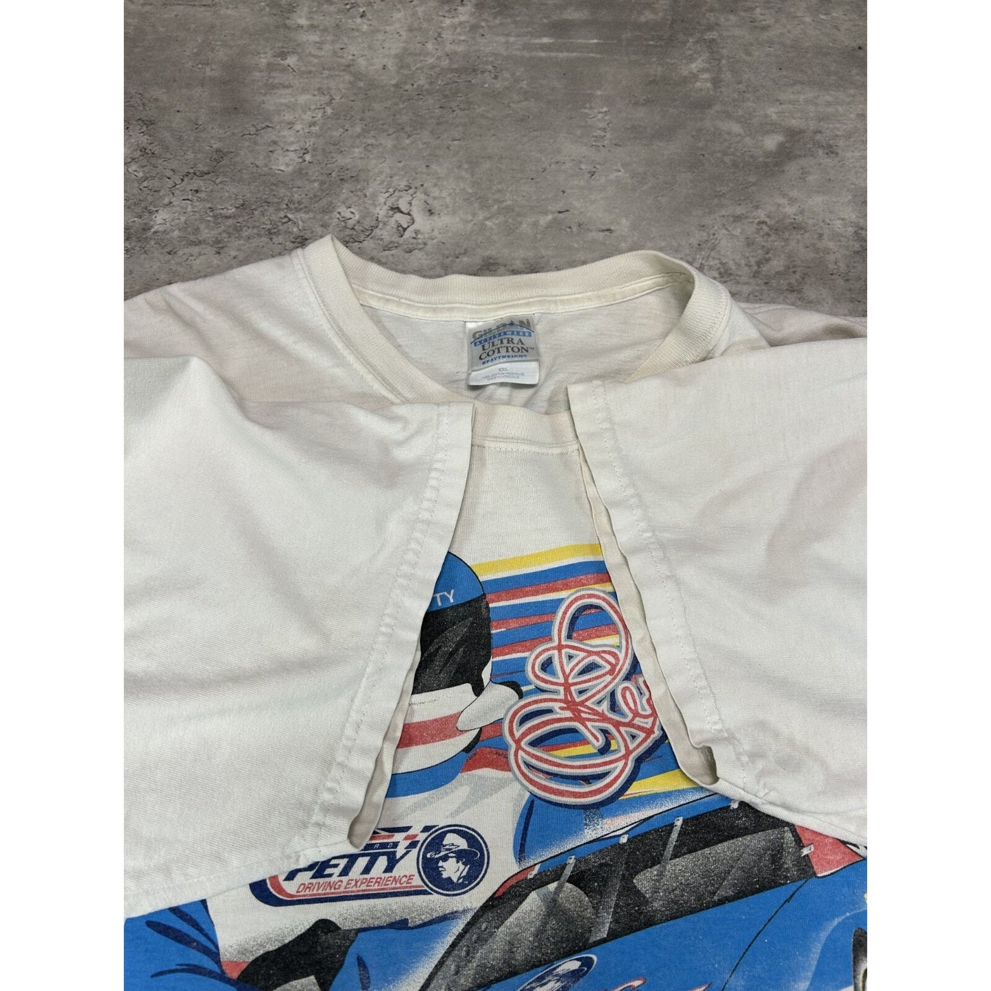 Vintage 90s Richard Petty #43 Nascar Be Petty Graphic T-Shirt Size XXL White