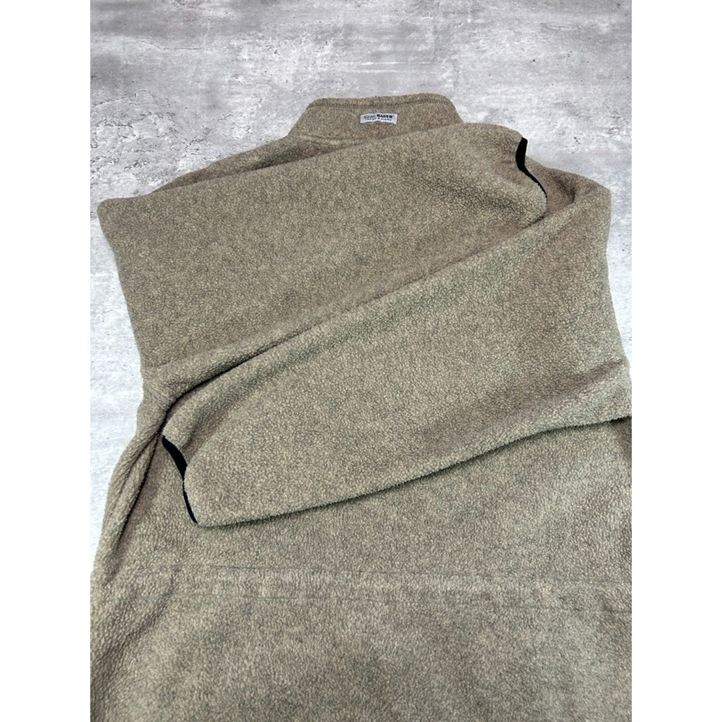 Vintage Eddie Bauer Fleece Full Zip Sweatshirt Size Large Beige