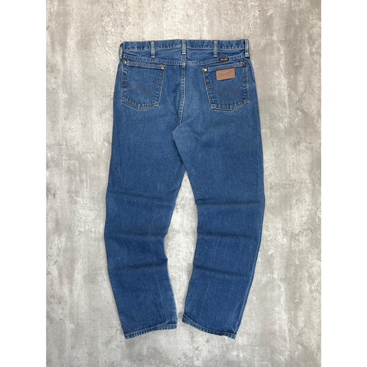 Vintage Wrangler Dark Wash Denim Western Pants Size 34 Blue