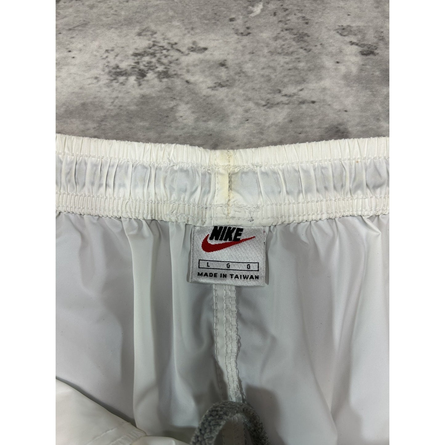 Vintage 90s Nike Embroidered Swoosh Nylon Track Pants Size Large White