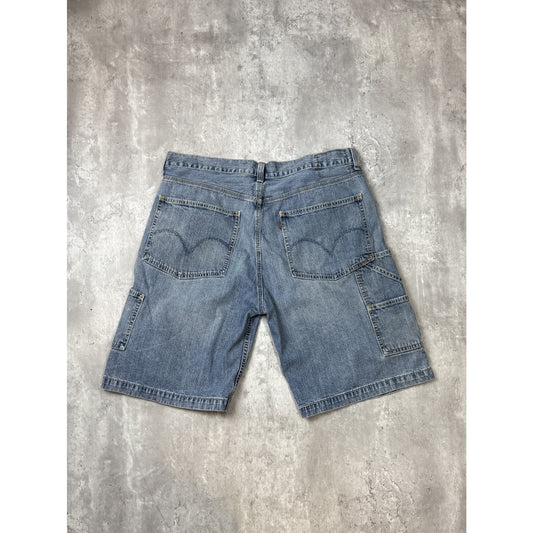 Vintage Levis Red Tab Medium Wash Workwear Carpenter Shorts Size 41 Blue