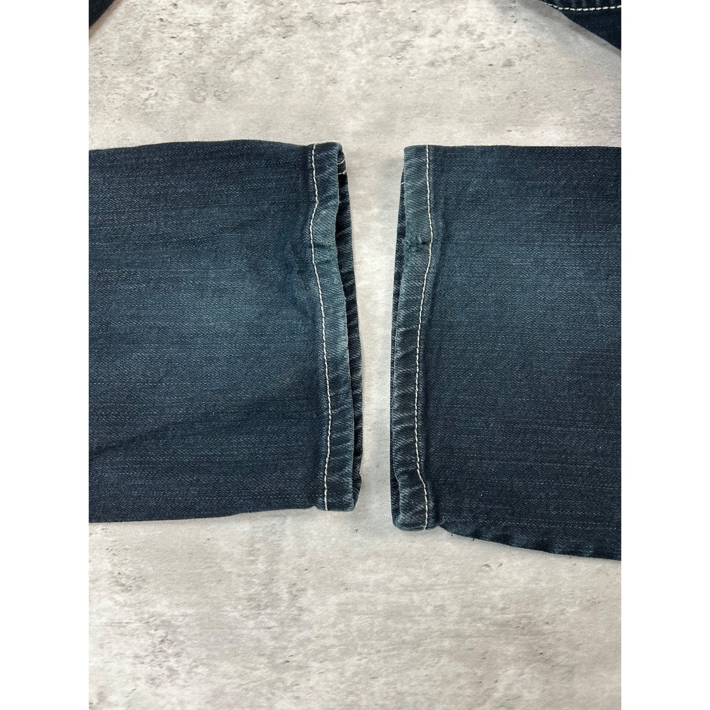 Vintage Y2K Sean Jean Dark Wash Embroidered Spellout Denim Pants Size 38