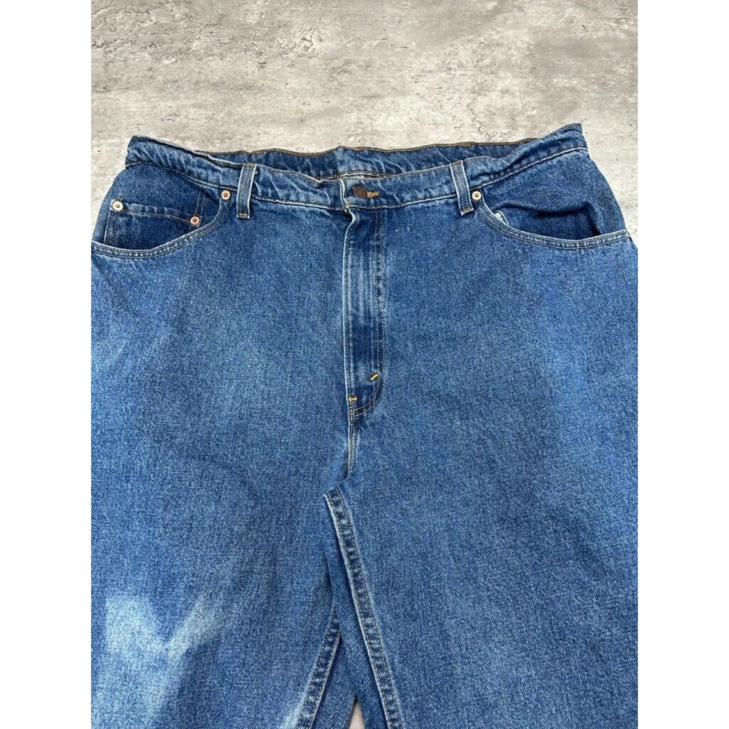 Vintage 90s Levis 560 Red Tab Loose Fit Tapered Leg Dark Wash Denim Pants Size 41