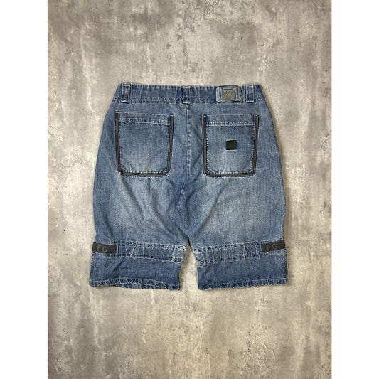 Vintage Y2K Marithe Francois Girbaud Medium Wash Denim Cargo Shorts Size 40