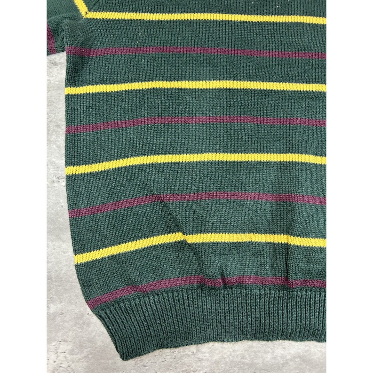 Vintage 90s Polo Ralph Lauren Striped 1/4 Button Pullover Knit Sweater Size XL