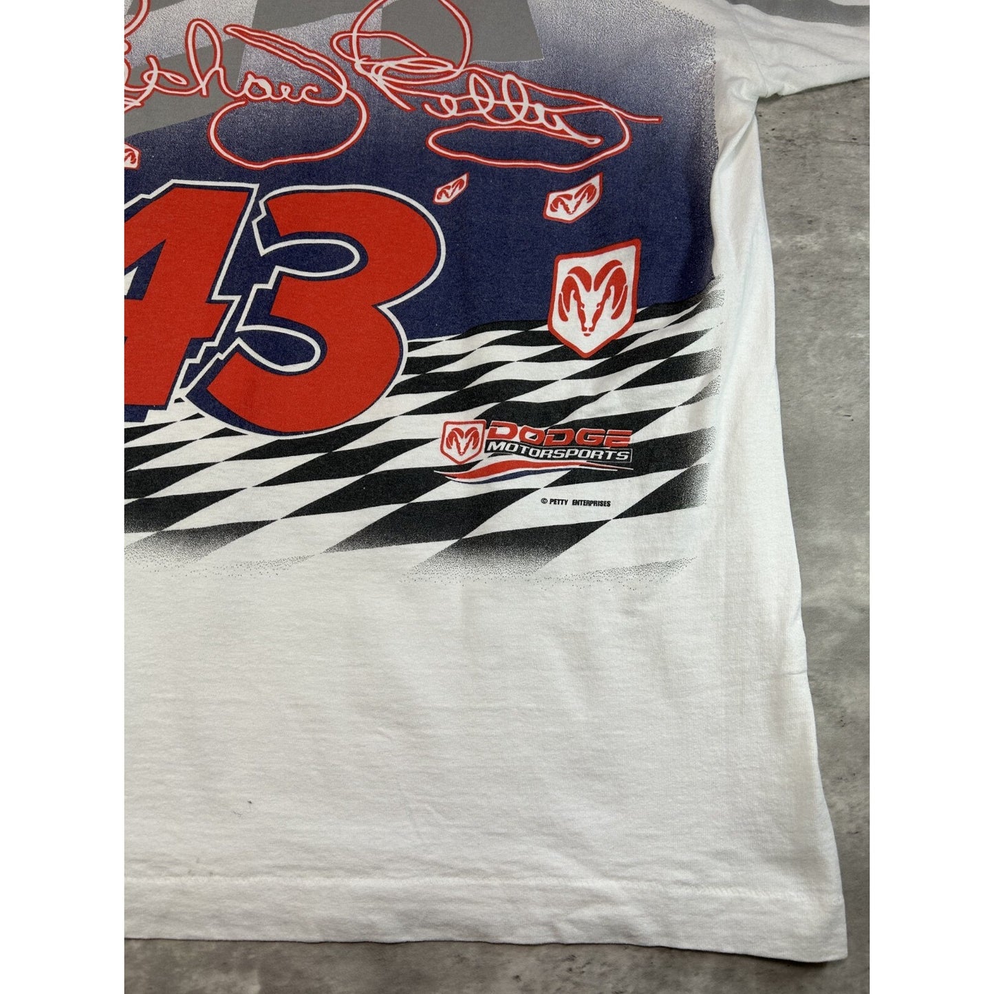 Vintage 90s Richard Petty #43 Dodge Racing Nascar AOP Graphic T-Shirt Size XXL