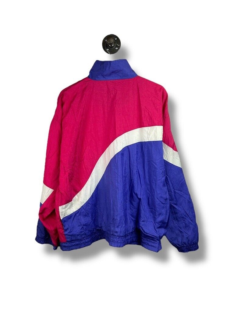 Vintage 90s Team USA Embroidered Full Zip Nylon Windbreaker Jacket Size XL
