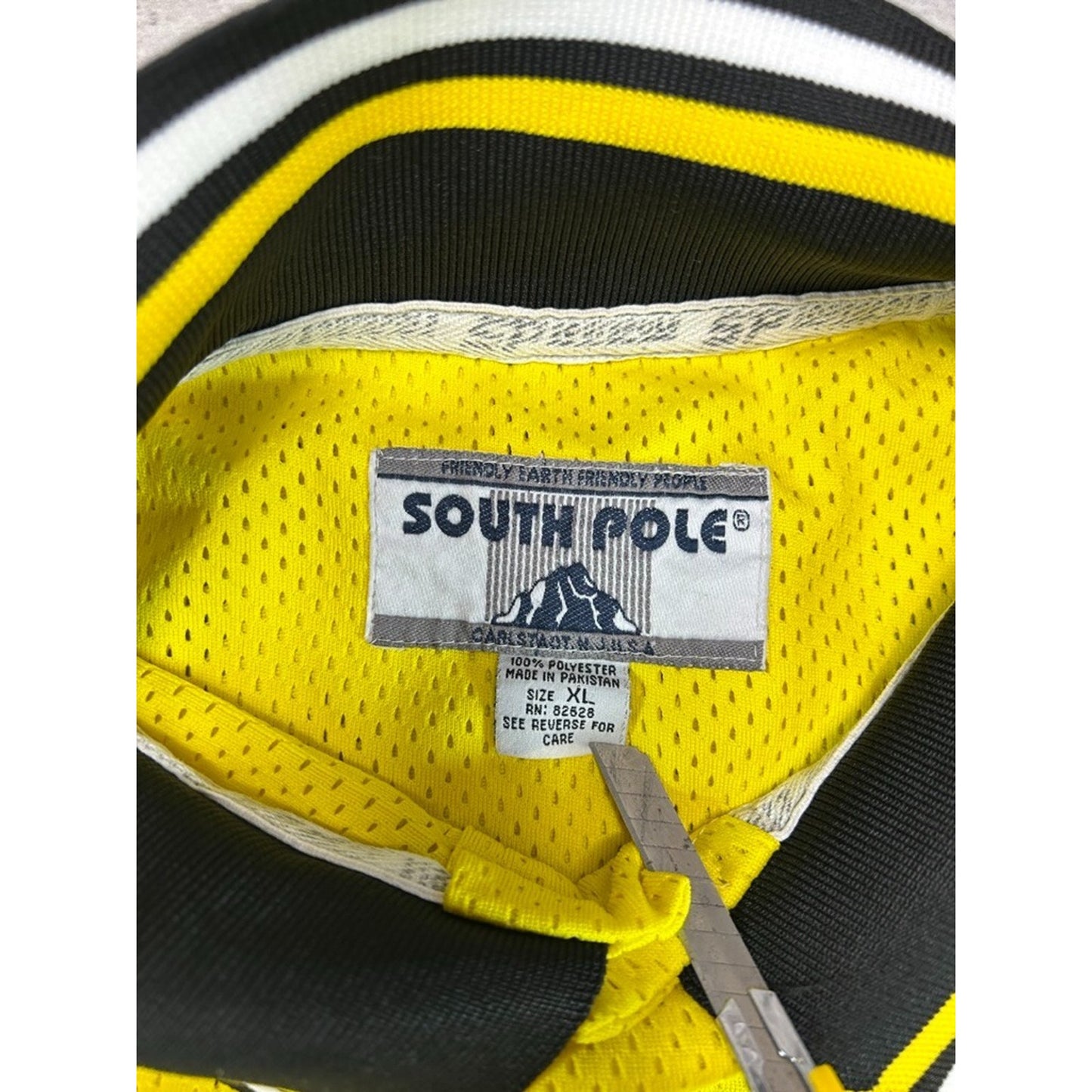 Vintage Southpole Embroidered Spellout 1/4 Button Rugby Jersey Size XL