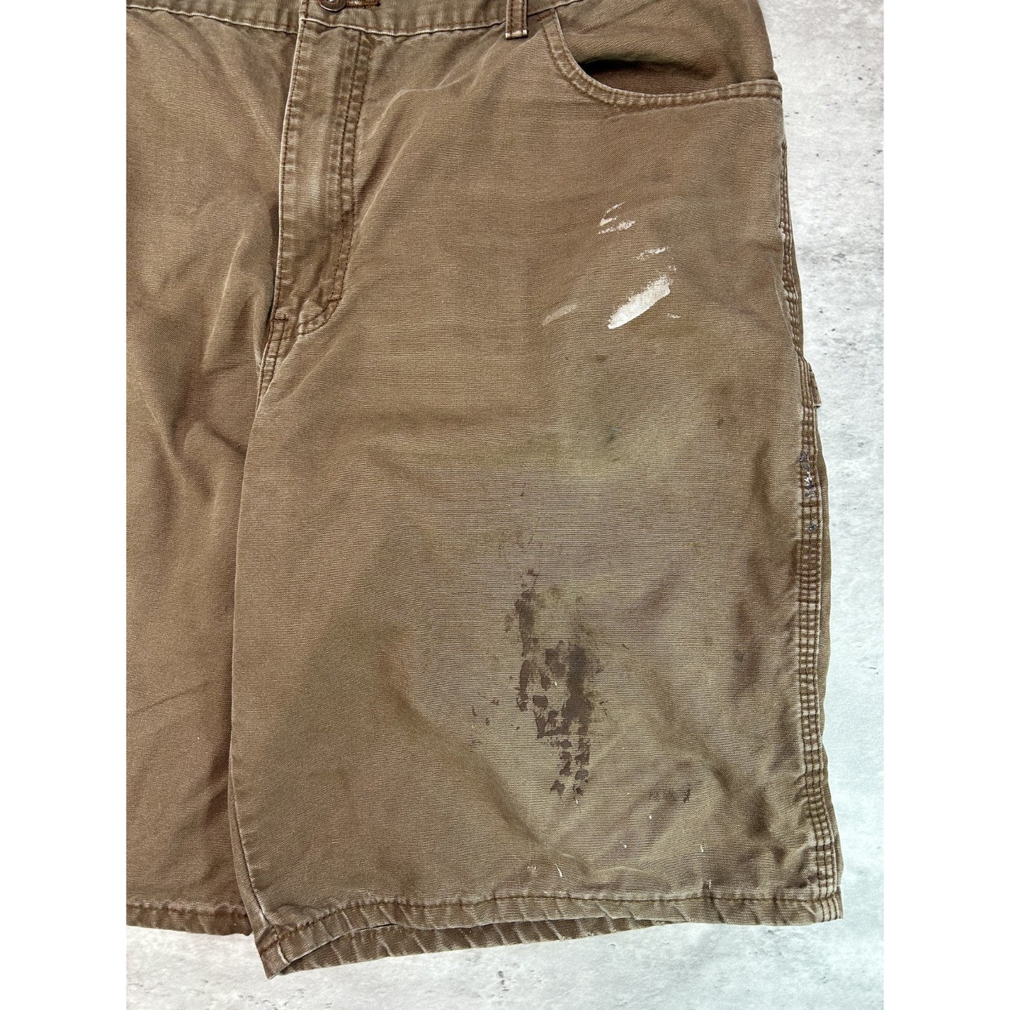Dickies Canvas Workwear Utility Carpenter Shorts Size 40 Brown