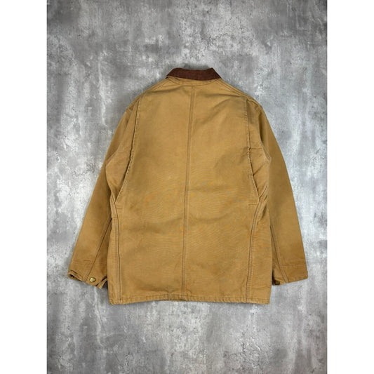 Vintage 90s Carhartt Blanket Lined Canvas Workwear Chore Jacket Size 44 Tall XL