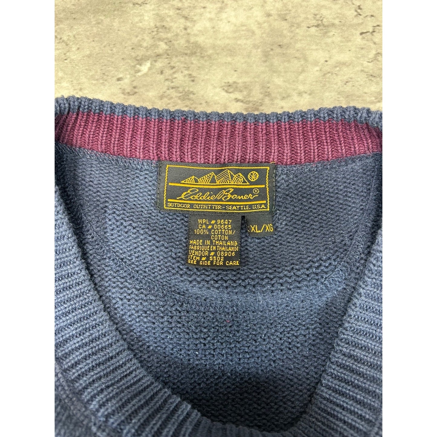 Vintage 90s Eddie Bauer Striped Pullover Knit Sweater Size XL
