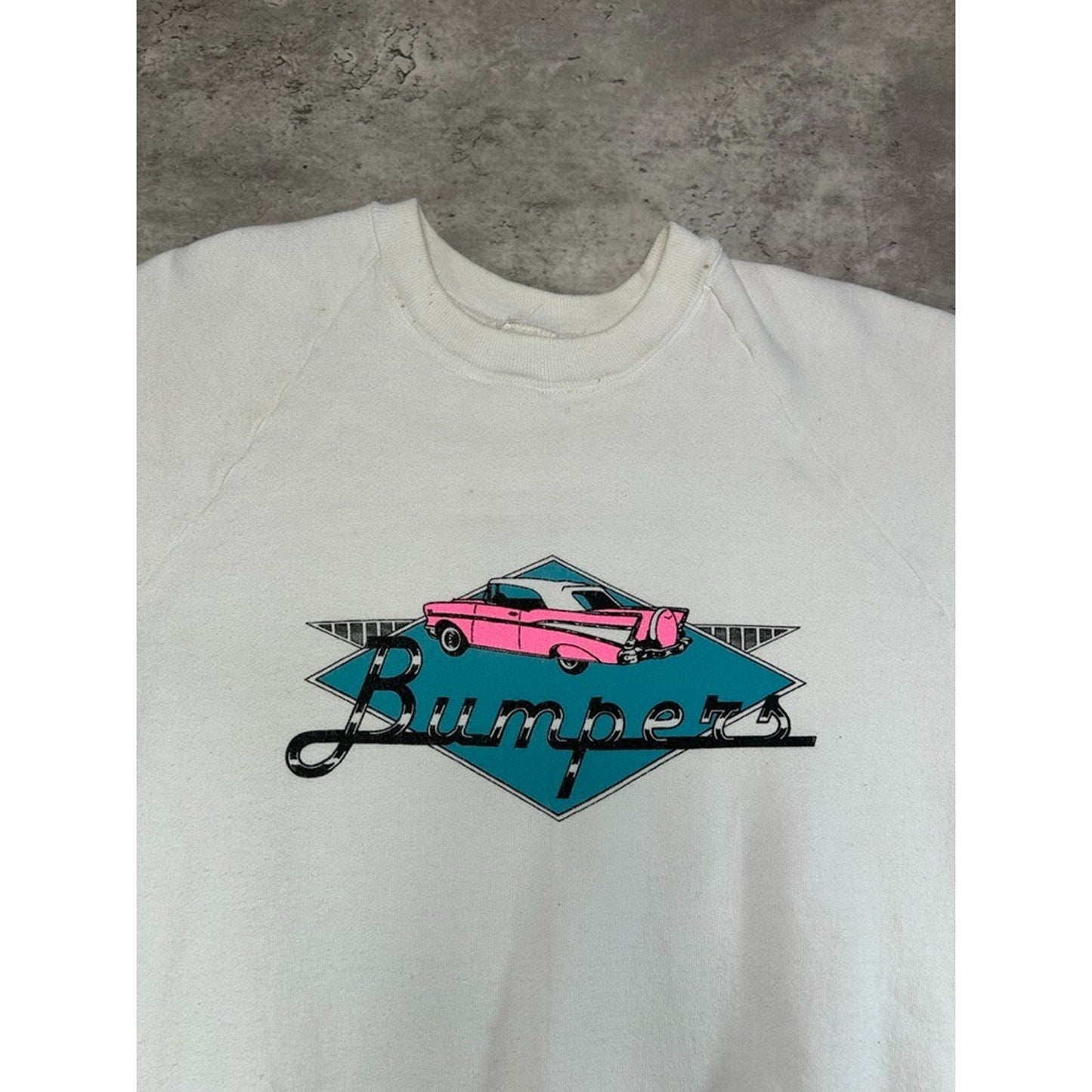 Vintage 80s/90s Bumpers Classic Car Graphic Pullover Sweatshirt Size Medium