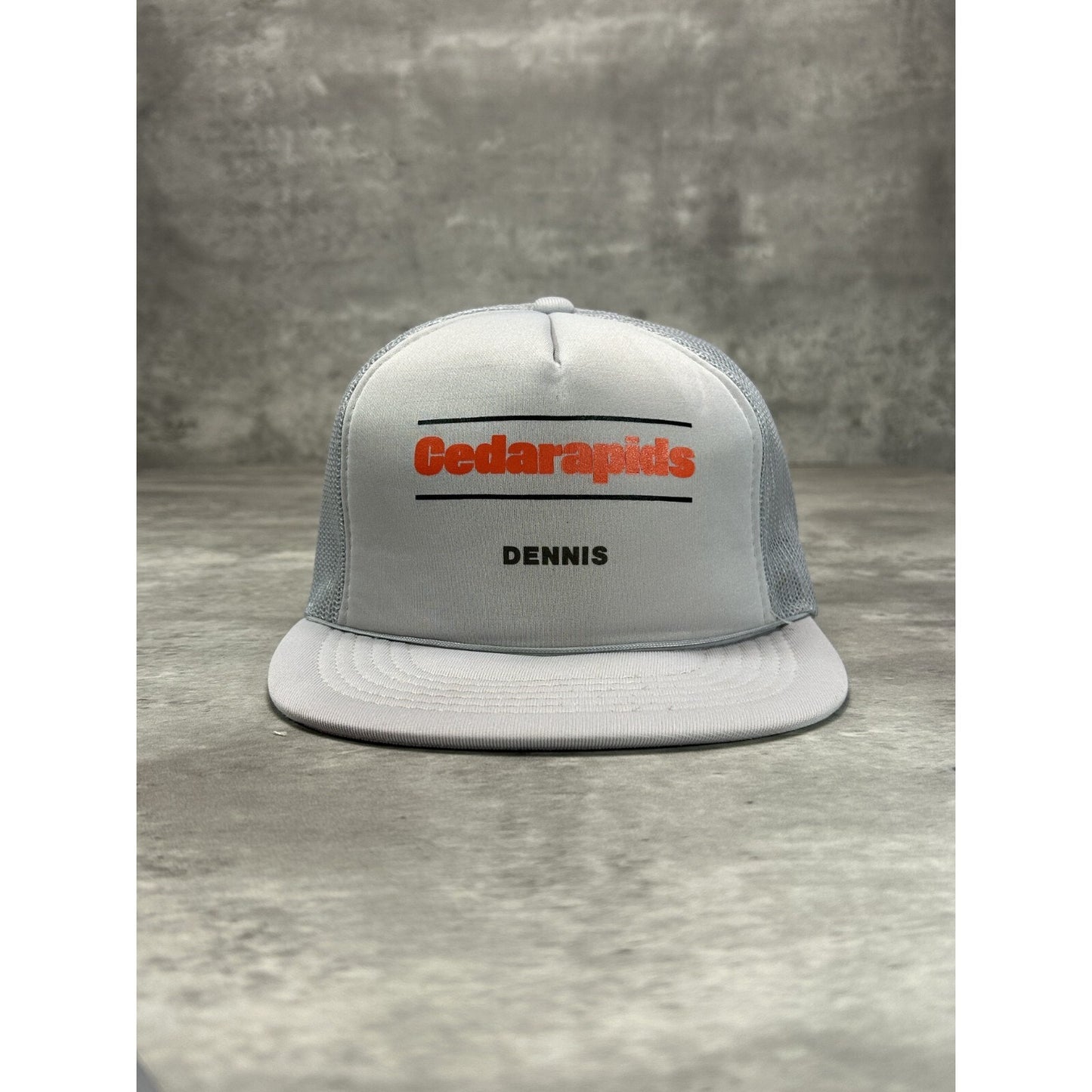 Vintage 90s Cedar Rapids Dennis Spellout Destination Trucker Snapback Hat OSFA