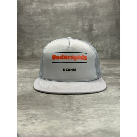 Vintage 90s Cedar Rapids Dennis Spellout Destination Trucker Snapback Hat OSFA