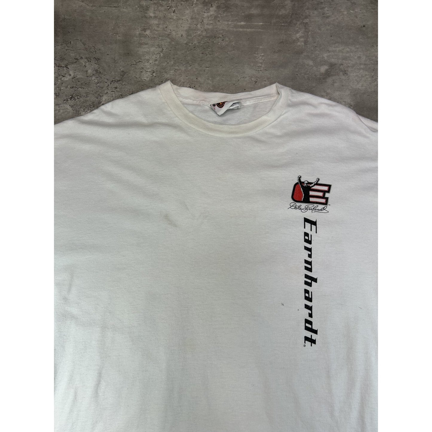 Vintage Dale Earnhardt #3 Nascar Graphic Spell Out Race T-Shirt Size XL White