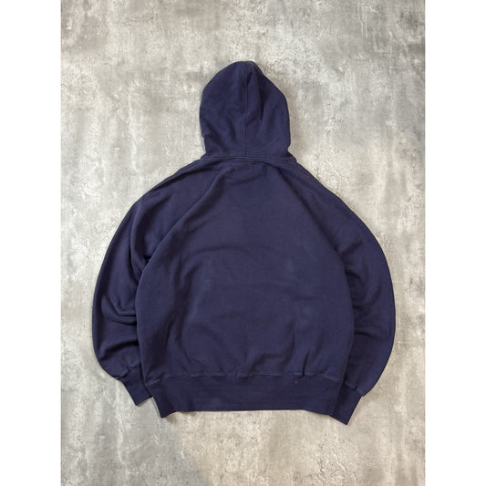 Vintage New York Yankees MLB Embroidered Spellout Hooded Sweatshirt Size 2XL