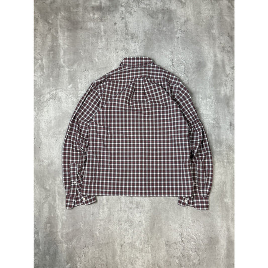 Polo Ralph Lauren Plaid Print Reworked Cropped Button Up Shirt Size Medium