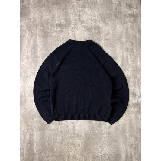 Vintage Chaps Embroidered Crest Pullover Ribbed Knit Sweater Size Large