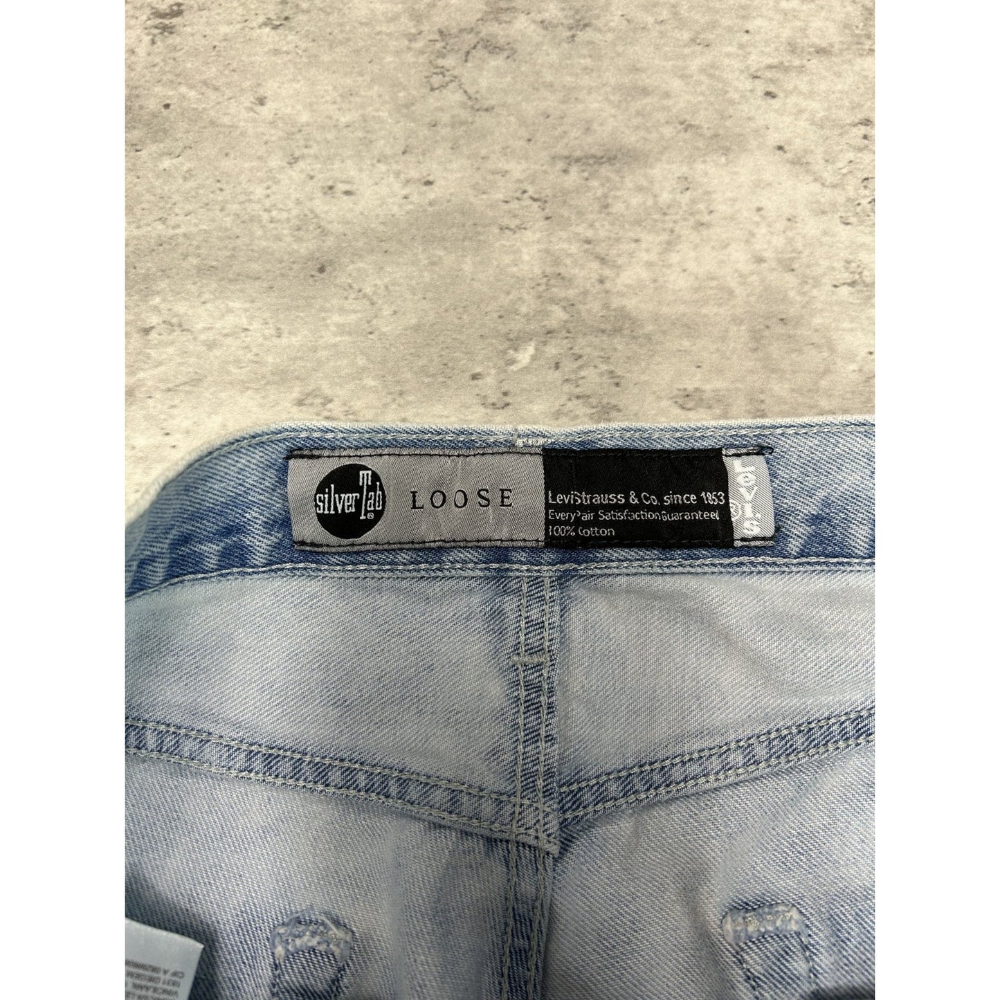 Vintage 90s Levis Silver Tab Loose Fit Light Wash Denim Pants Size 33 Blue