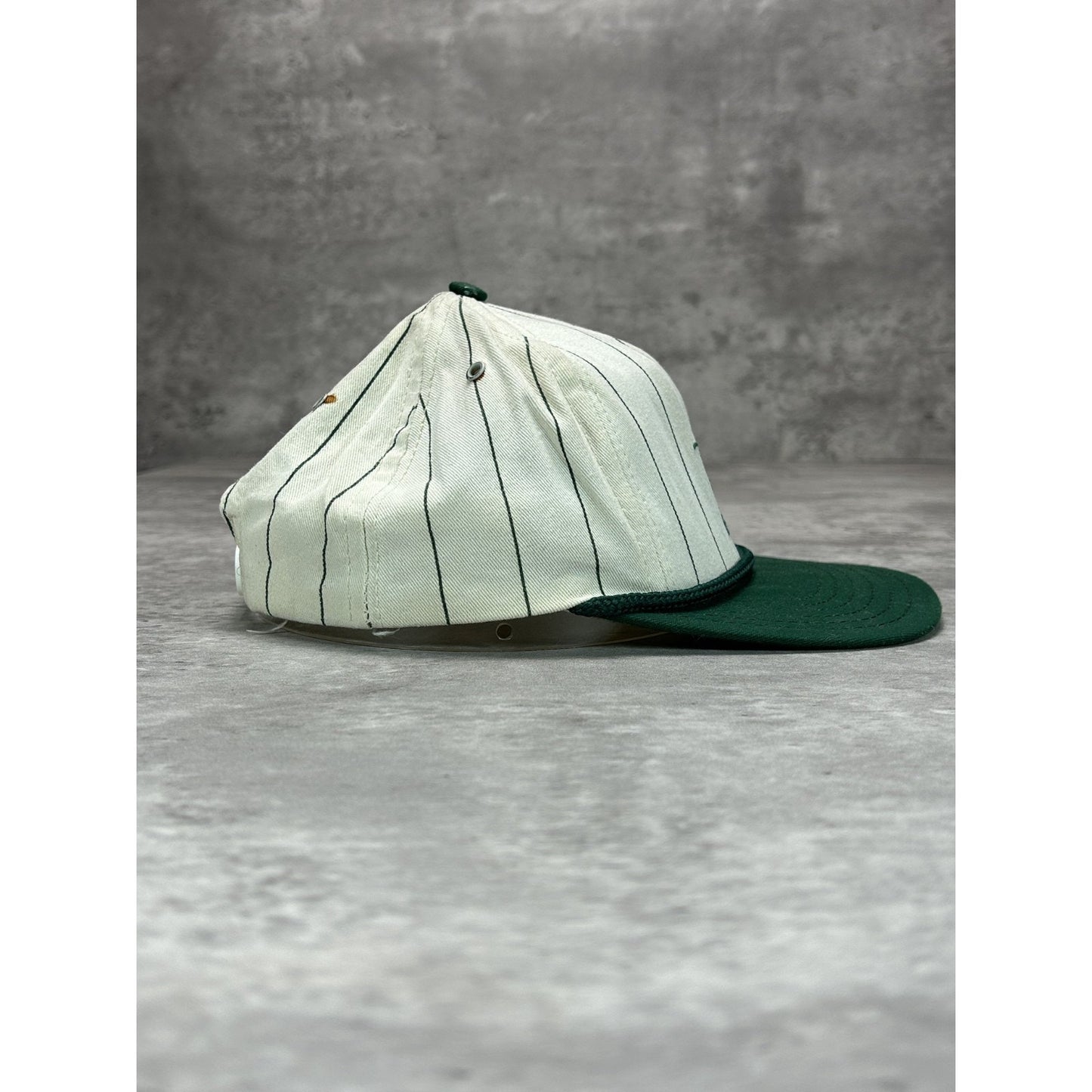 Vintage 90s Anheuser-Busch Embroidered Logo Pinstripe Snapback Hat OSFA