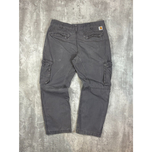 Carhartt Relaxed Fit Ripstop Workwear Cargo Carpenter Pants Size 38 Gray