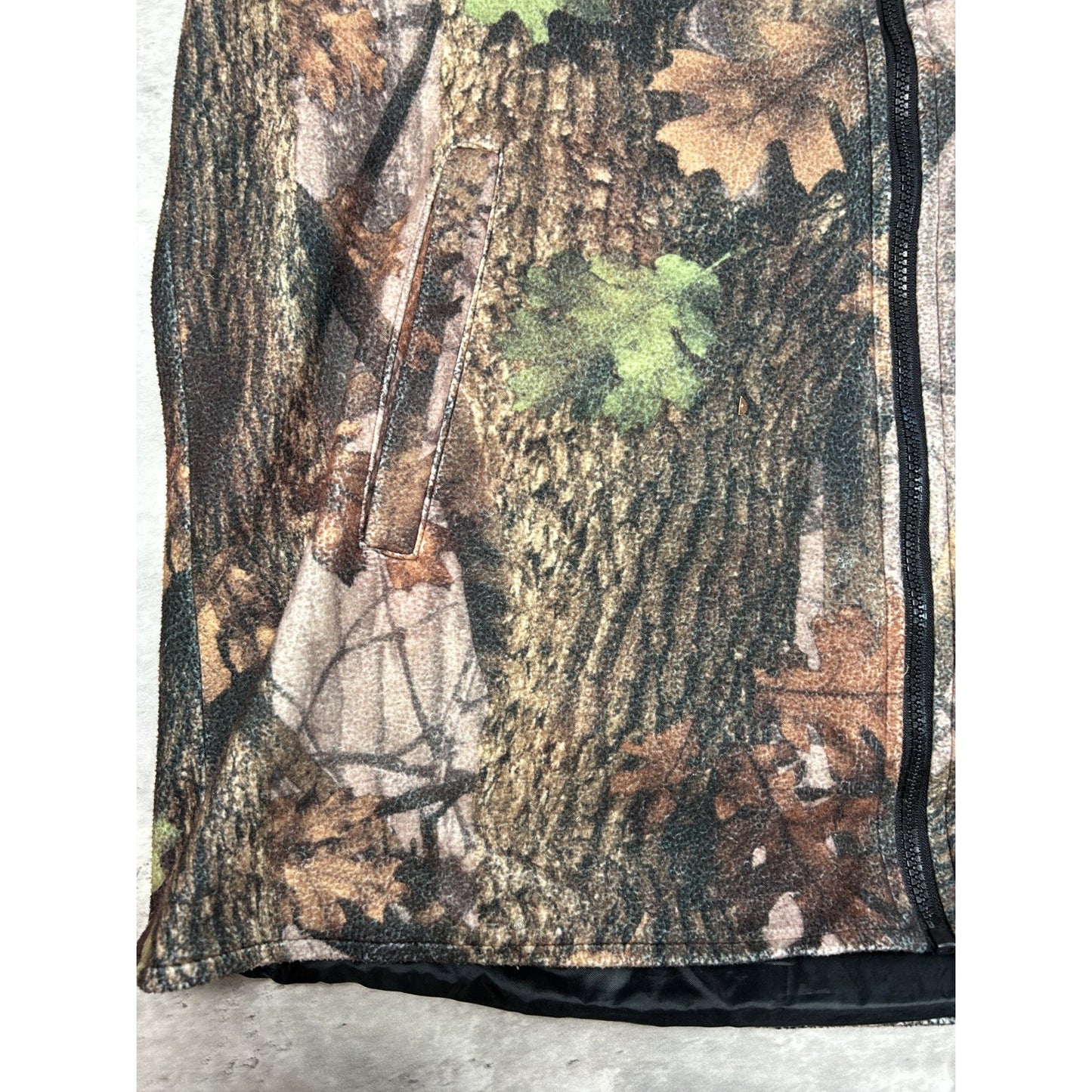 Vintage Aqua Stop Tree Camo Reversible Fleece Nylon Hunting Jacket Size Large