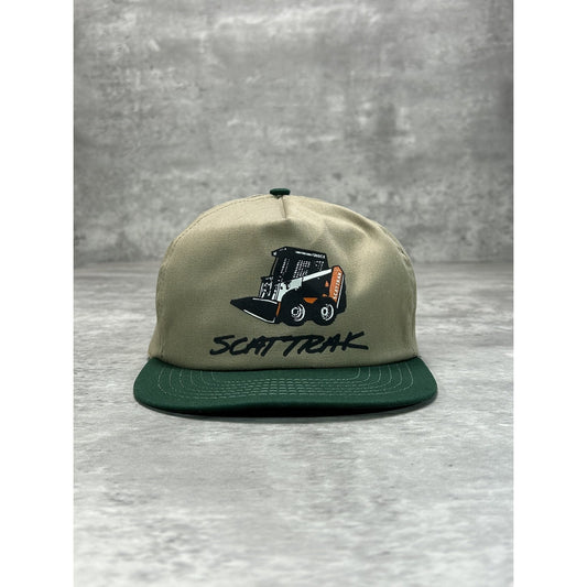 Vintage 90s Scattrack Heavy Machinery Graphic Spellout Strapback Hat OSFA