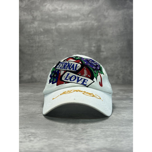 VTG Y2K Ed Hardy Eternal Love Bedazzled Embroidered Trucker Snapback Hat OSFA