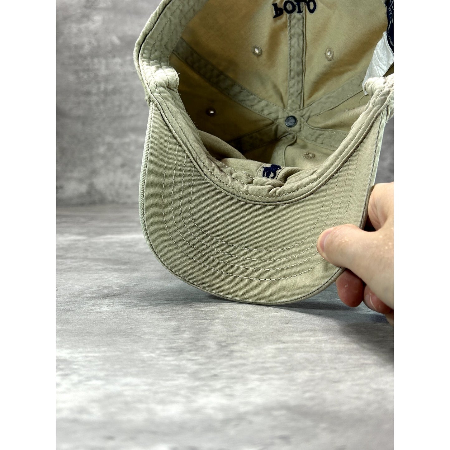 Vintage Polo Ralph Lauren Embroidered Pony Strapback Hat OSFA Beige YOUTH