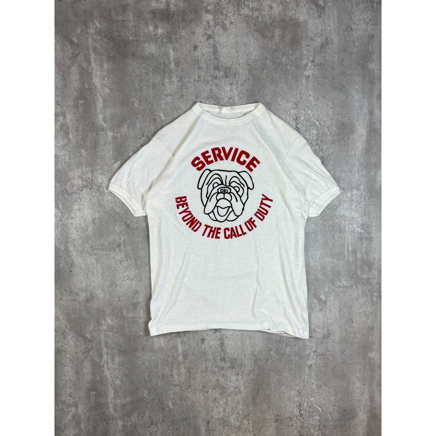 Vintage 1980s US Marines Beyond The Call Of Duty Ringer T-Shirt Size Medium