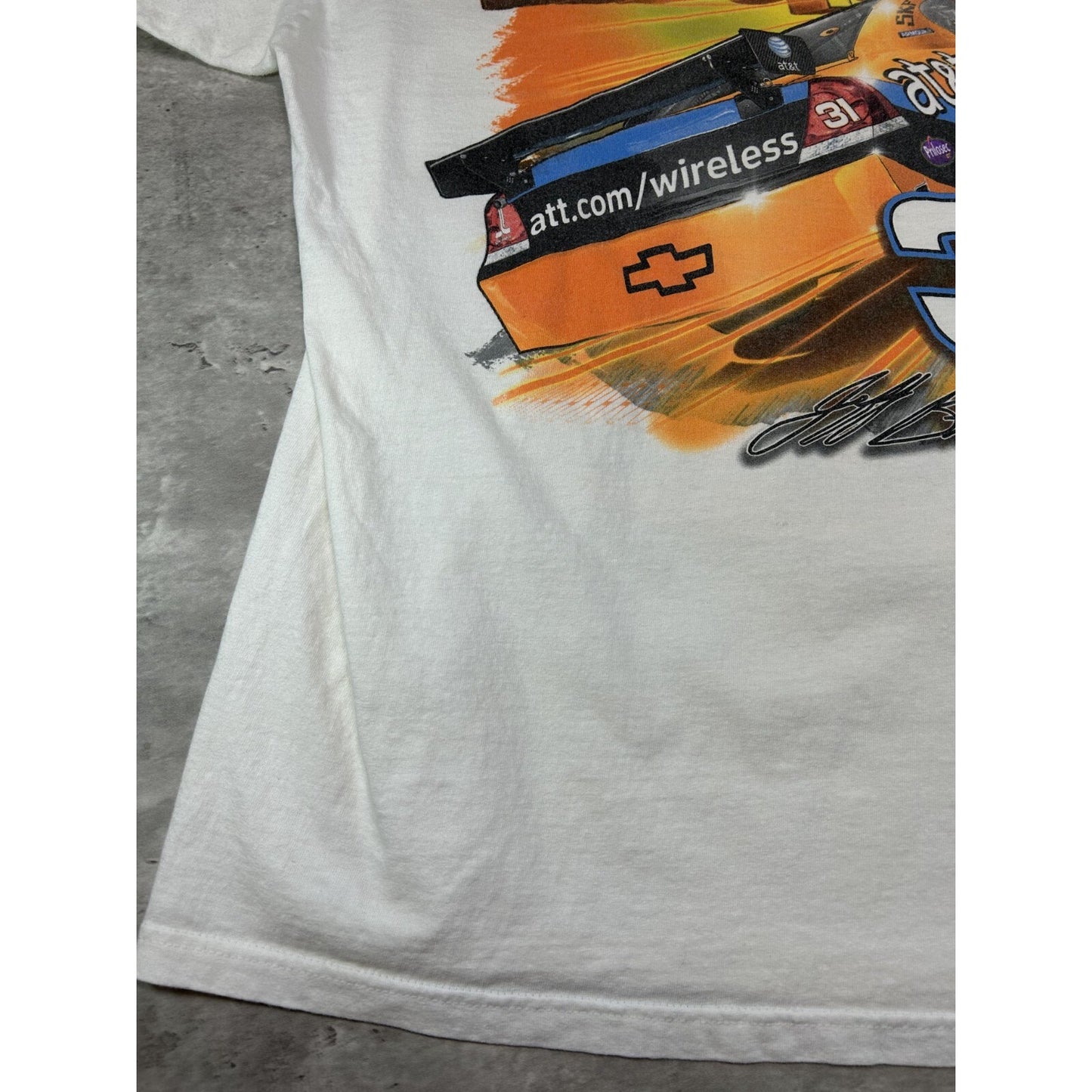 Vintage Jeff Burton #31 Nascar Big Graphic AT&T T-Shirt Size XL White