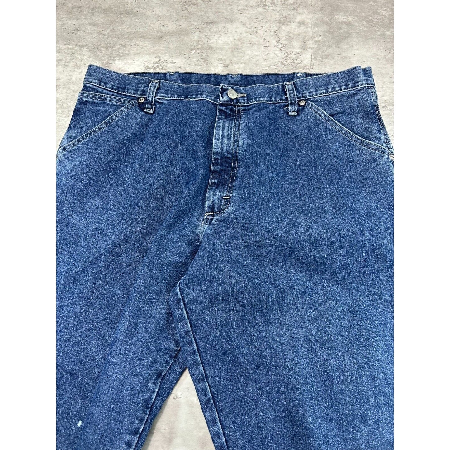 Vintage Wrangler Dark Wash Denim Workwear Carpenter Pants Size 37