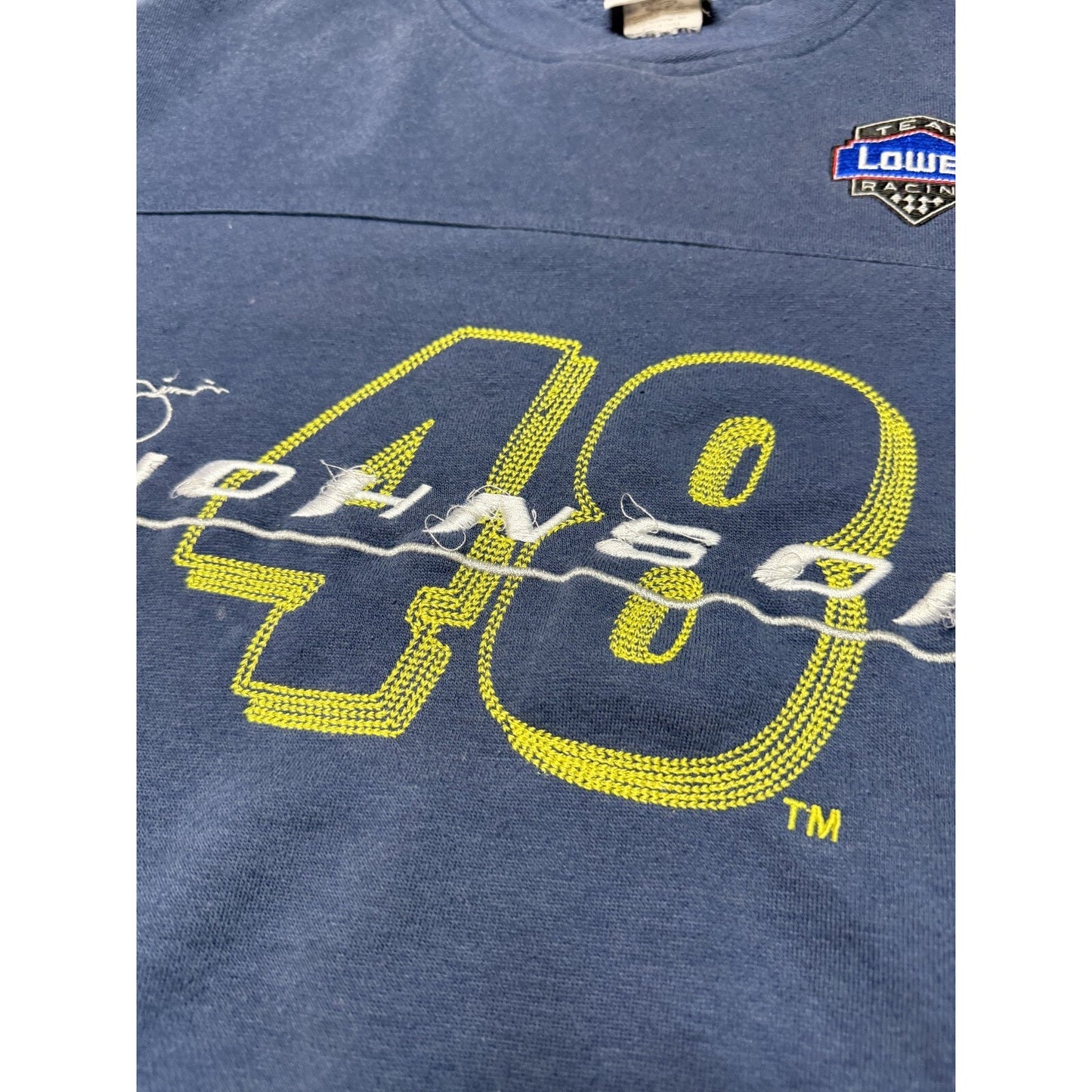 Vintage Jimmie Johnson #48 NASCAR Lowes Racing Graphic Sweatshirt Size Large