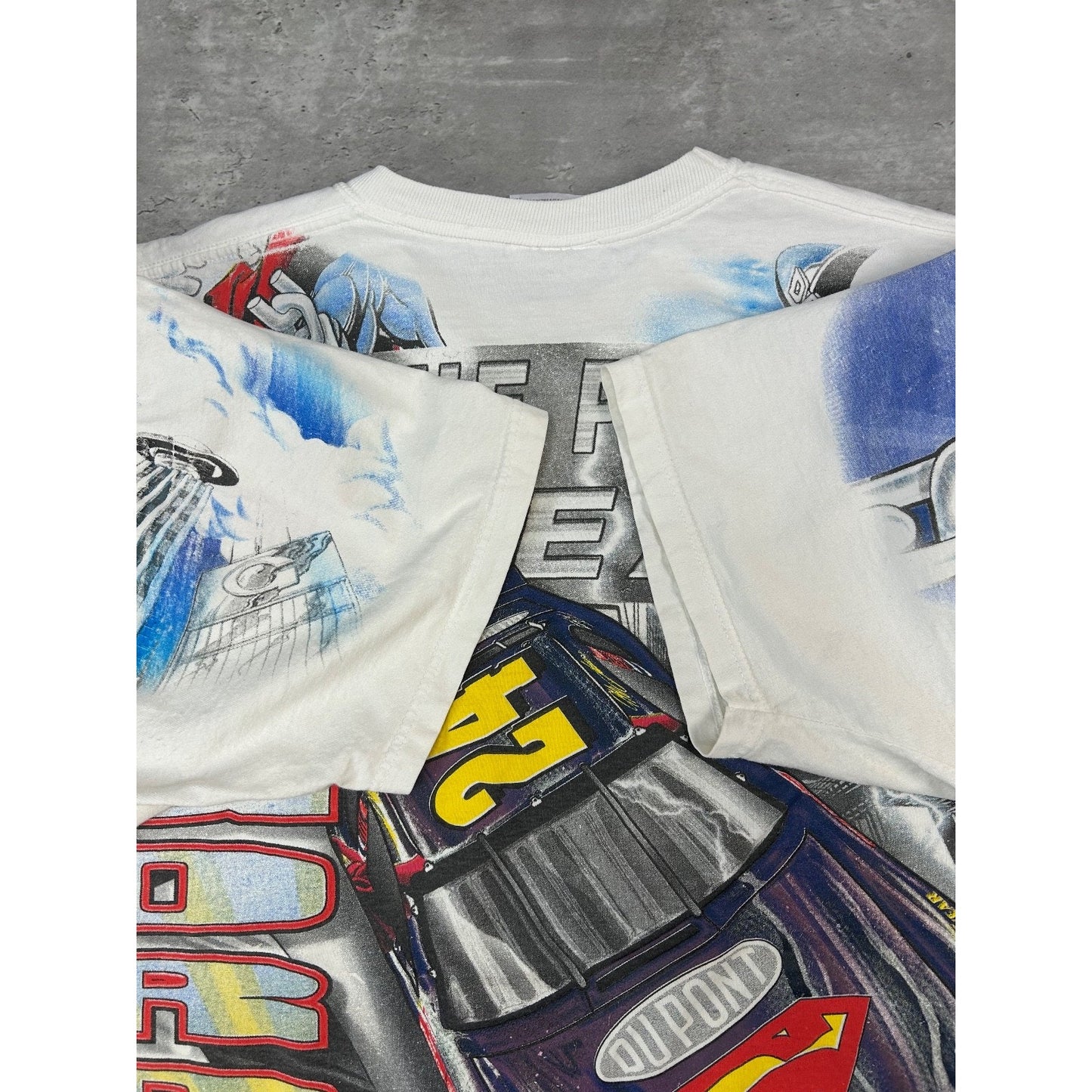 Vintage 1999 Jeff Gordon #24 Superman Nascar Racing All Over Print T-Shirt Sz XL