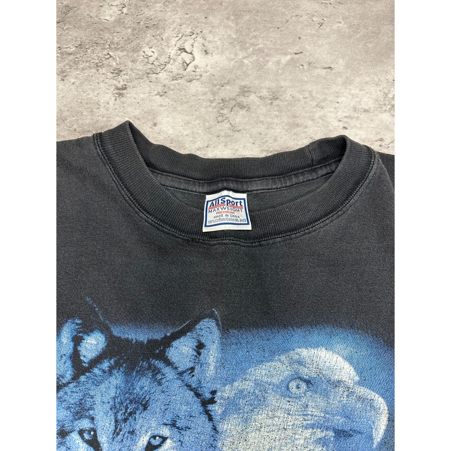 Vintage Bald Eagle Grizzly Bear Animal Nature Graphic AOP T-Shirt Size XL