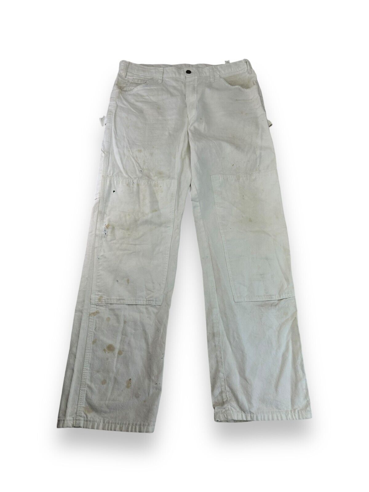 Vintage Dickies Canvas Workwear Carpenter Painters Pants Size 36 White