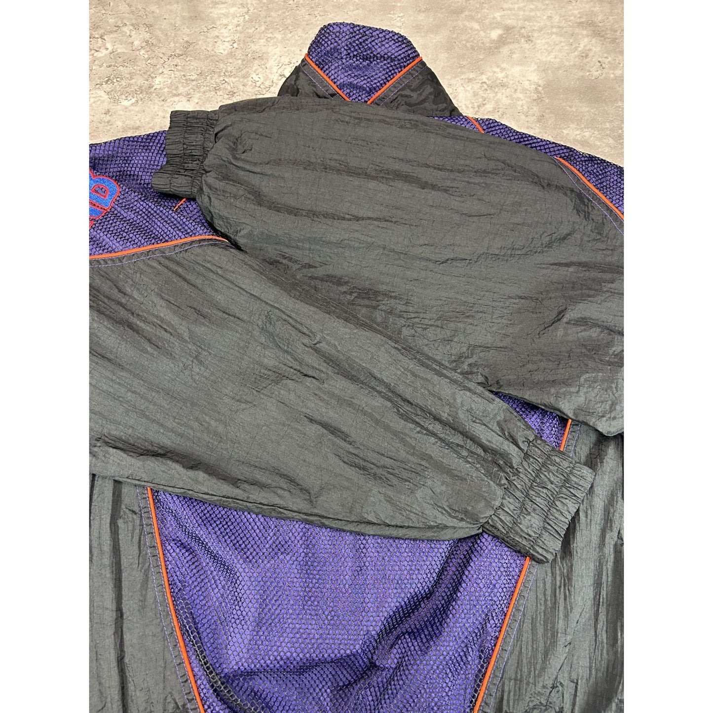 Vintage 90s Phoenix Suns NBA Embroidered Logo Mesh Windbreaker Jacket Size Large