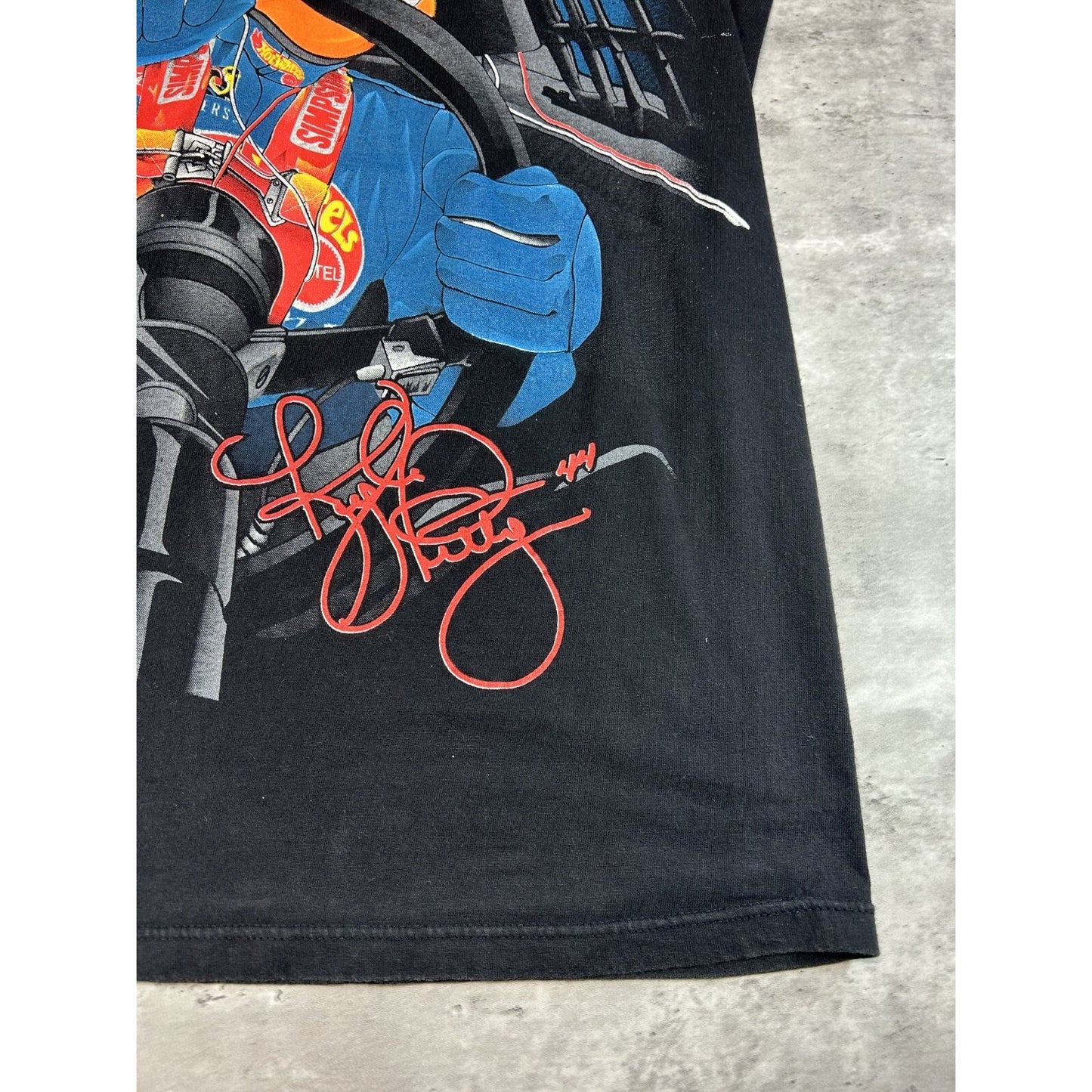 Vintage 1998 Kyle Petty Hot Wheels Racing Nascar All Over Print T-Shirt Sz Large