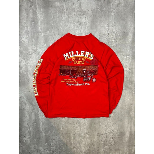 Vintage 1990 Daytona Bike Week Beach Graphic Long Sleeve T-Shirt Size Large