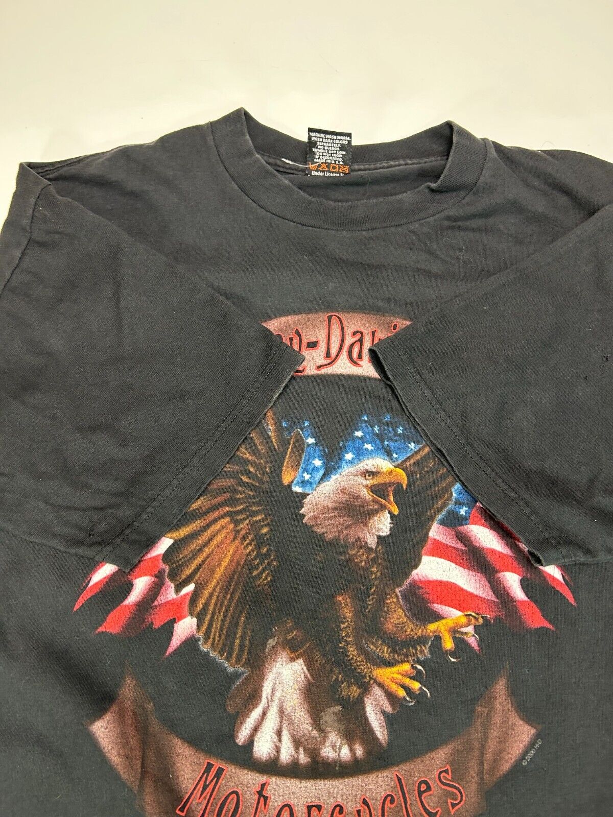 Vintage 2000s Harley Davidson Motorcycles Bald Eagle Graphic T-Shirt Size XL