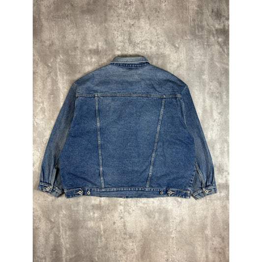 Vintage Y2K Paco Sports Medium Wash Denim Trucker Jacket Size XXXL Blue