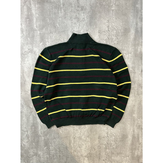 Vintage 90s Polo Ralph Lauren Striped 1/4 Button Pullover Knit Sweater Size XL