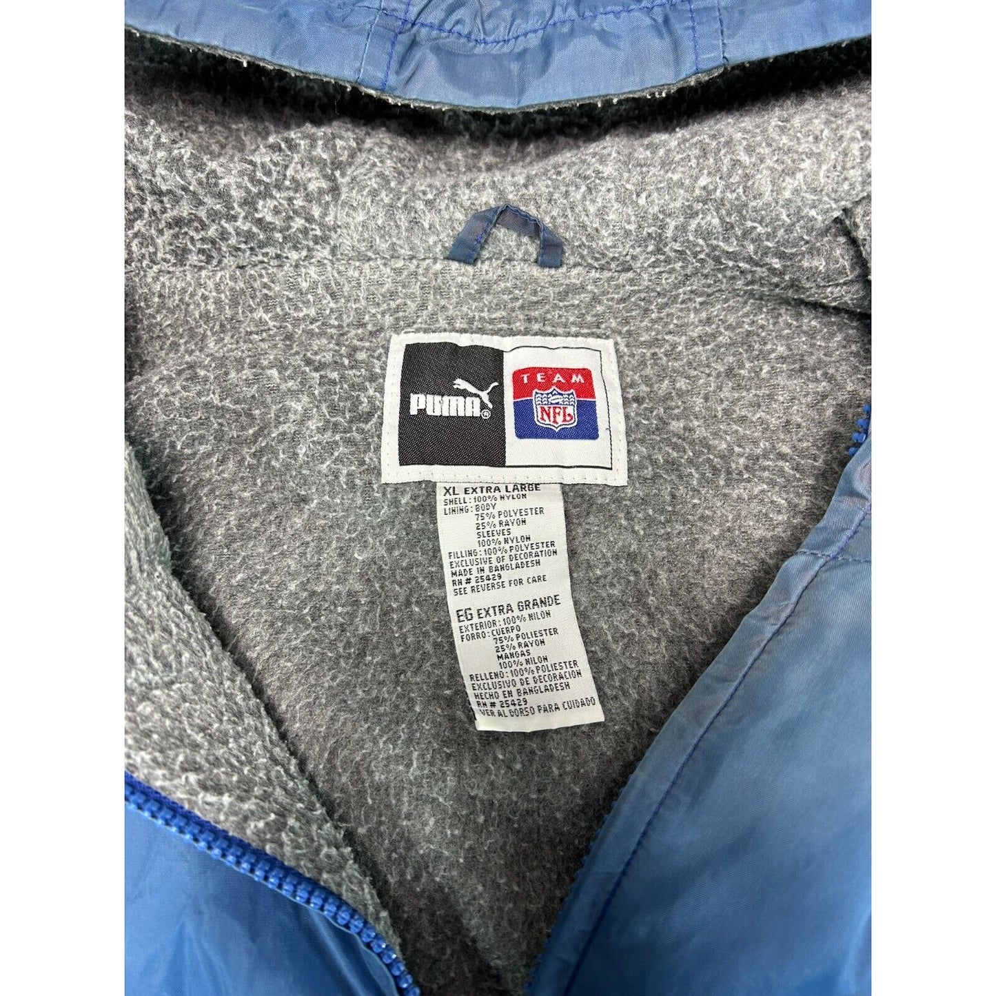 Vintage Indianapolis Colts NFL Fleece Lined Nylon Hooded Football Jacket Size XL