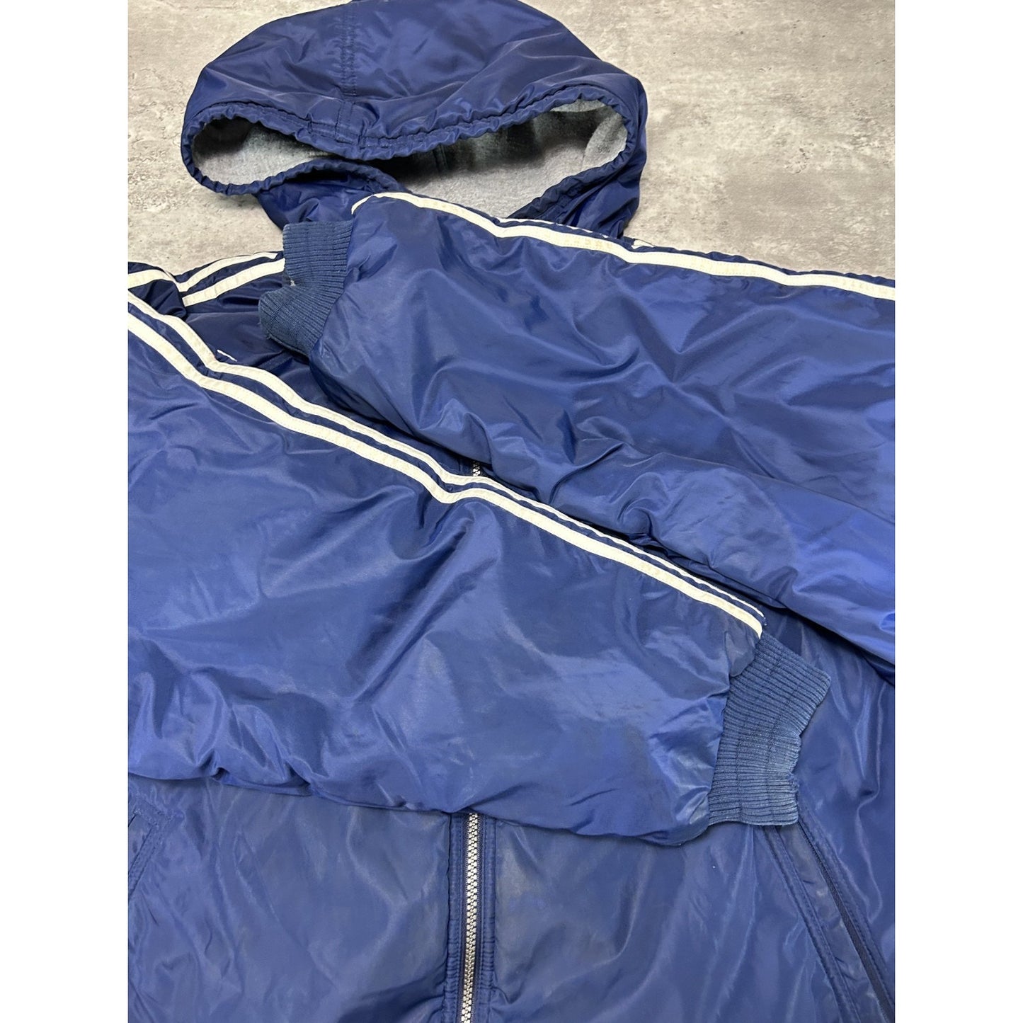 Vintage 90s Adidas Insulated Full Zip Hooded Reversible Jacket Size Large