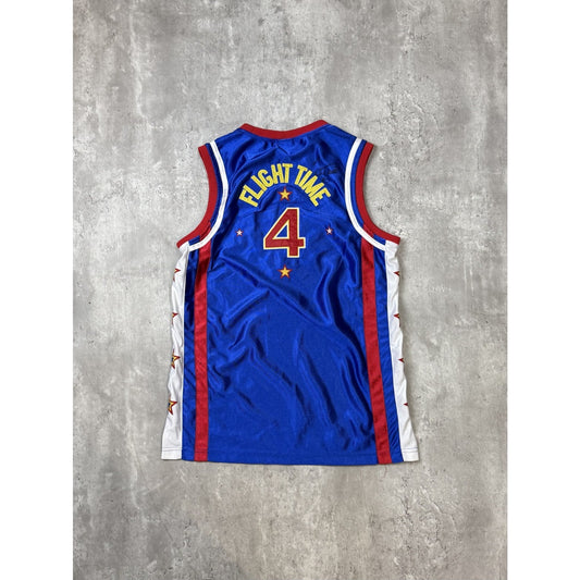 Vintage Harlem Globetrotters Flight Time #4 Basketball Jersey Size Small