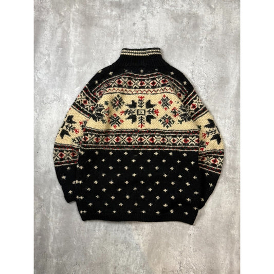 Vintage 80s/90s Snowflake Print Pullover Turtleneck Sweater Size Large