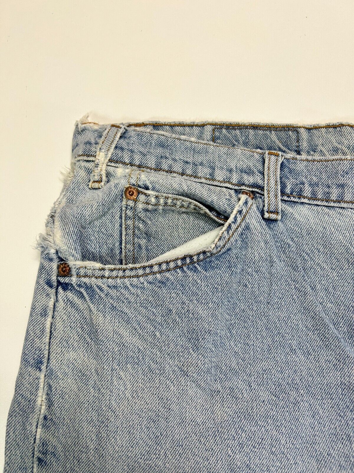 Vintage 90s Levis 505 Orange Tab Light Wash Denim Pants Size 41W Blue