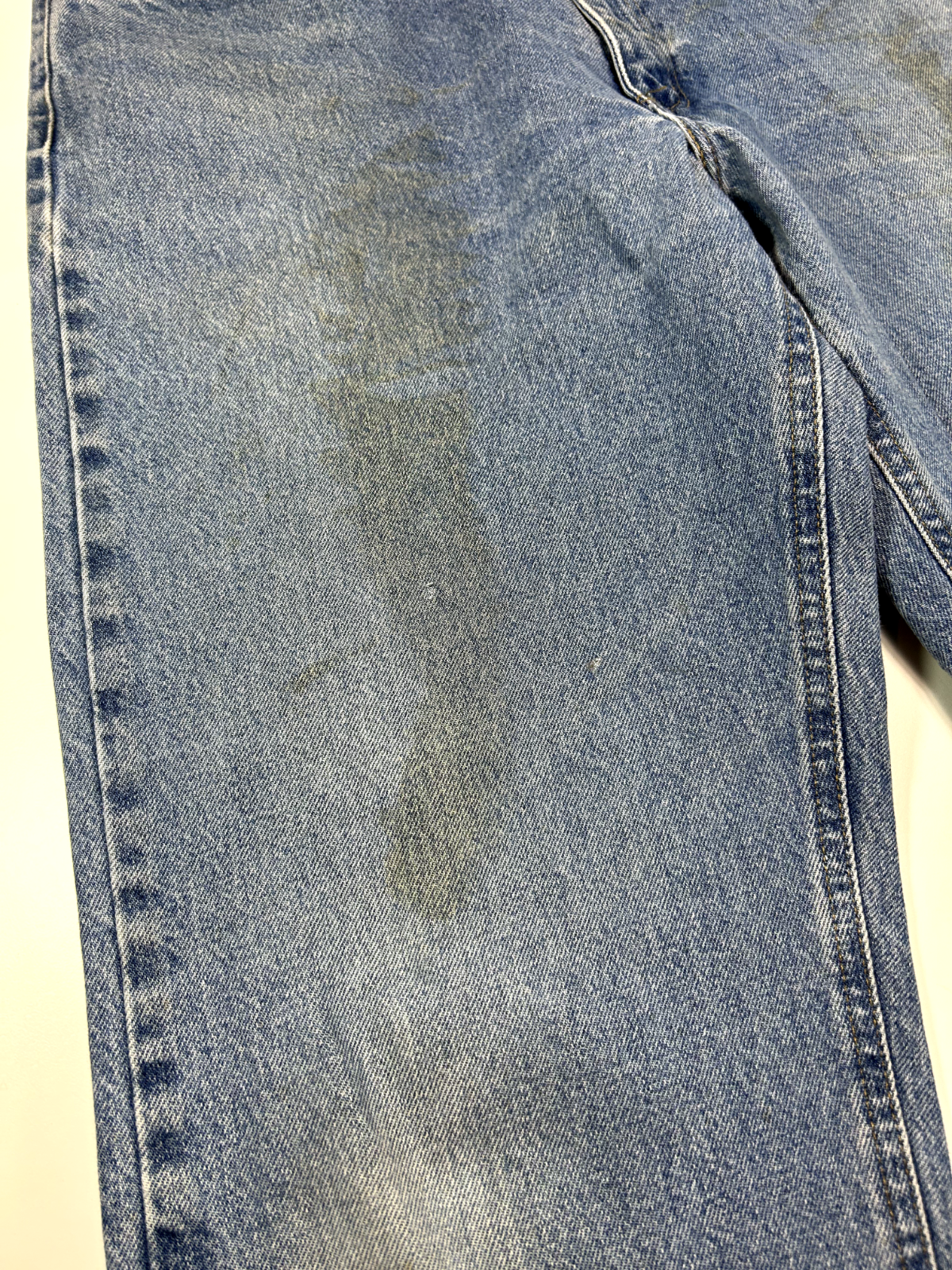 Vintage Carhartt Relaxed Fit Light Wash Denim Workwear Pants Size 37