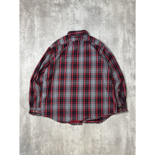 Vintage 90s Carhartt Plaid Double Pocket Workwear Button Up Shirt Size Large