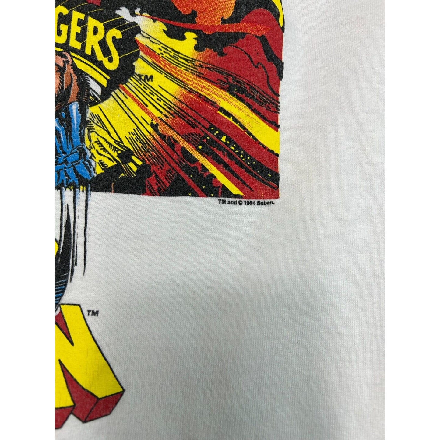 Vintage 1994 Marvel X-Men Power Rangers Superhero Graphic T-Shirt Size XS White